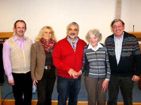 Die Jubilare (von links): Bernd Eberhardt, Sieglinde Schmid, Thomas Nägele, Hertha Heischkamp, Friedrich Reuff. Nicht anwesend: zwei weitere Mitglieder (Foto R. Dittrich).