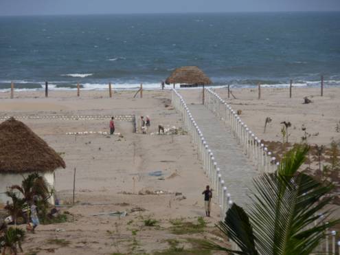 View of the Indian Ocean coast from our hotel in Malindi.