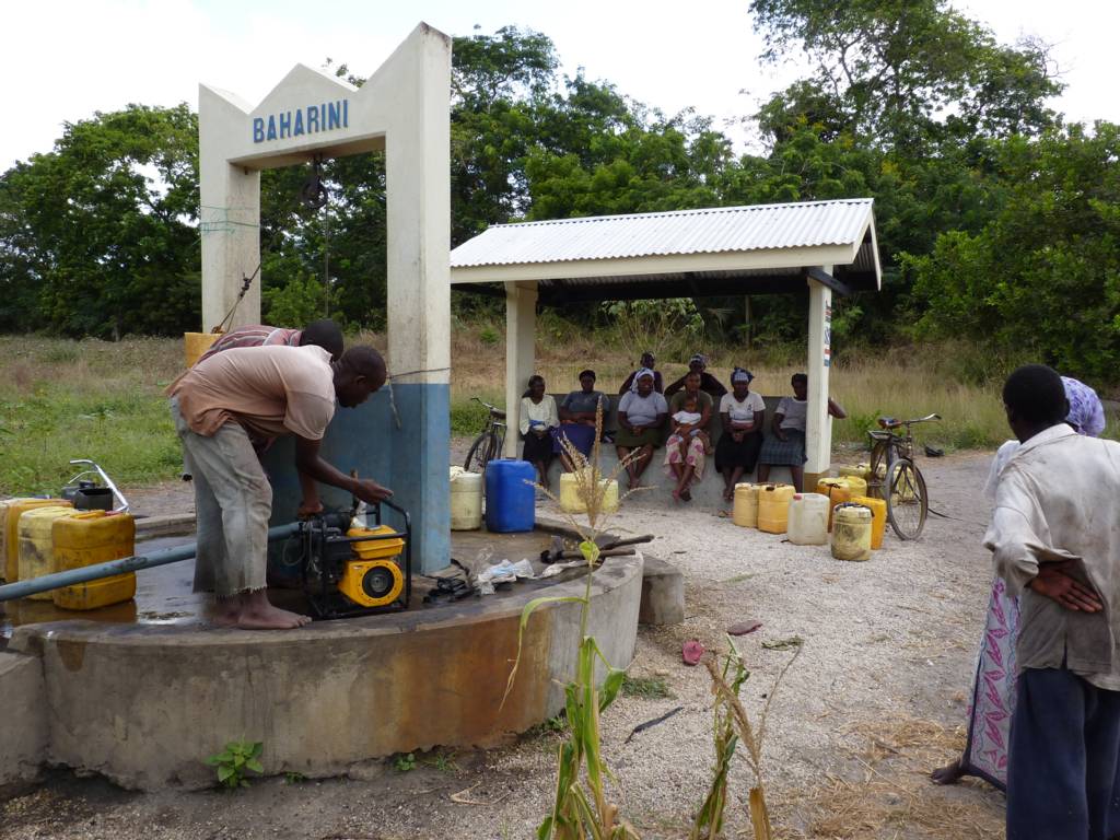 Motorized well that is used by the local population for irrigating the depression.