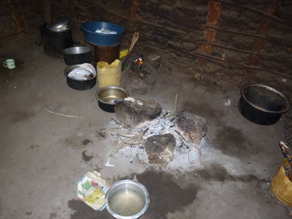 View of kitchen in an AIDS family's home.