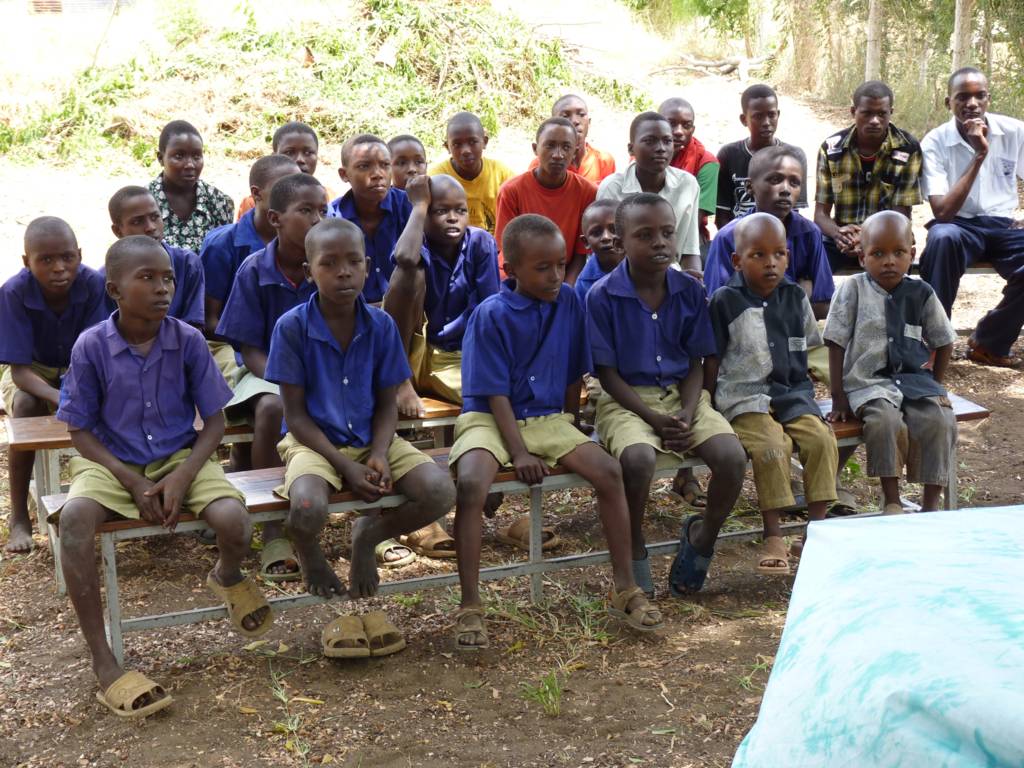 AIDS orphans attending lunch.