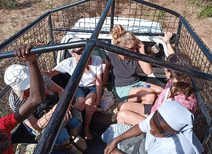 Passengers on the sisters' pickup.