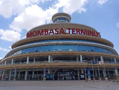 State-of-the-art train station in Mombasa.