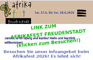 Link zur externen Seite vom Afrikafest 2026, bei dem der F&ouml;rderkreis Kenia Freudenstadt e.V. plant, seine Projekte am Vereinsstand vorzustellen.
