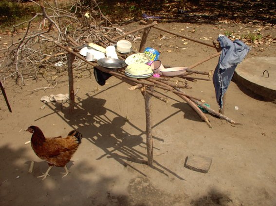 Makeshift kitchen utensils, AIDS orphans in Baharini.